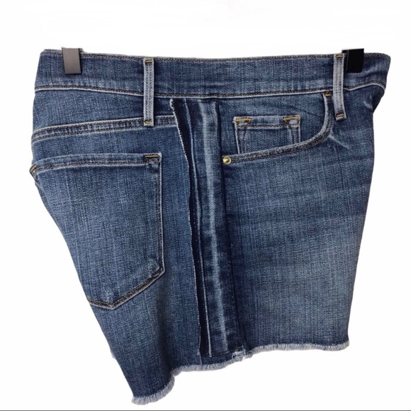 Frame Cleo Tux Stripe Fray Hem Denim Jean Shorts Size 28 Cut Off Shorts … - Picture 6 of 10